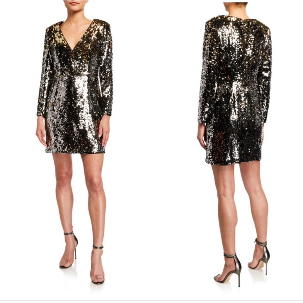 Aidan by Aidan Mattox long sleeve sequin cocktail dress